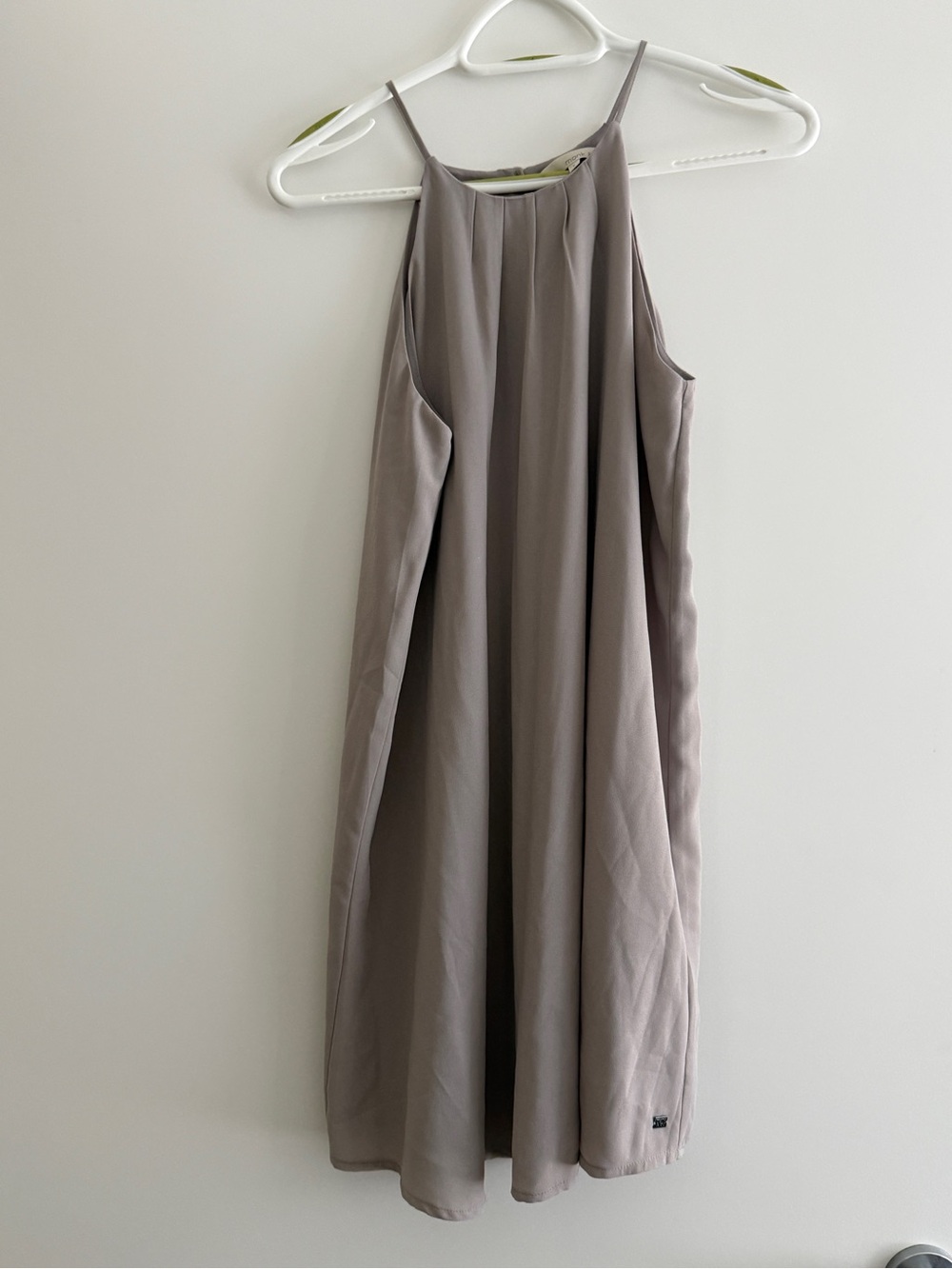 Sleeveless Taupe Halter Wedding Dress